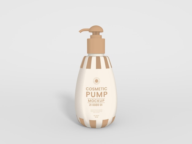 Glossy Cosmetic Pump Bottle Branding Mockup