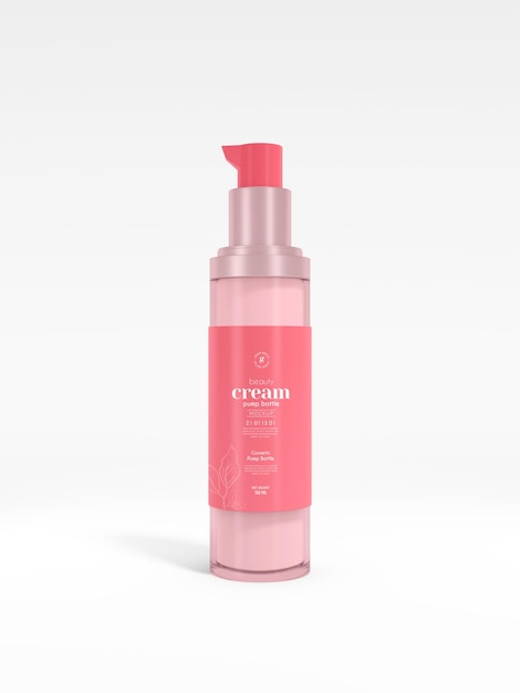 Glossy Cosmetic Pump Bottle Branding Mockup