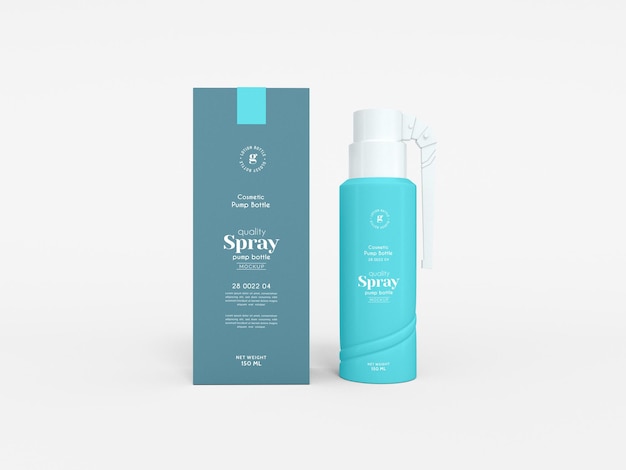 Glossy Cosmetic Spray Bottle Branding Mockup