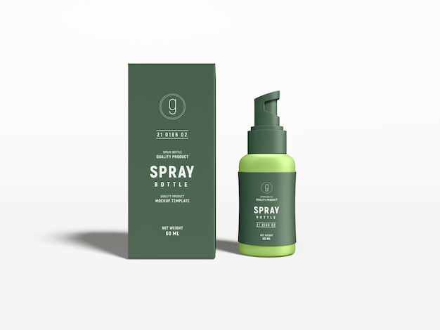 Glossy Cosmetic Spray Bottle Branding Mockup