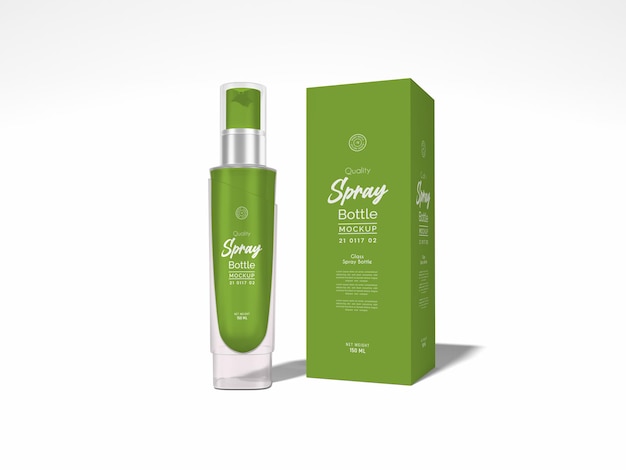 Glossy Cosmetic Spray Bottle Packaging Mockup