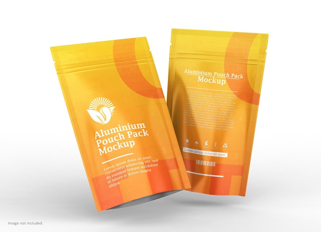 Glossy Doy pack food pouch packaging mockup