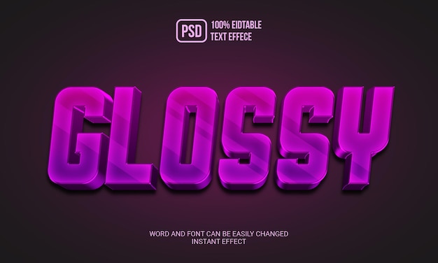 Glossy editable text effect