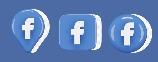 Glossy facebook icon set