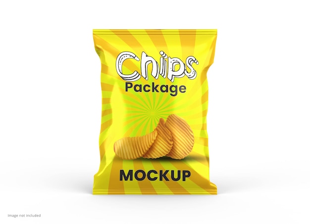 Glossy foil Chips packet mockup