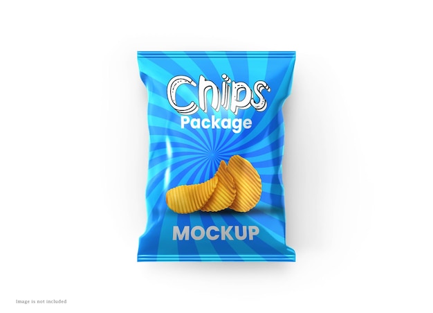 Glossy foil Chips packet mockup