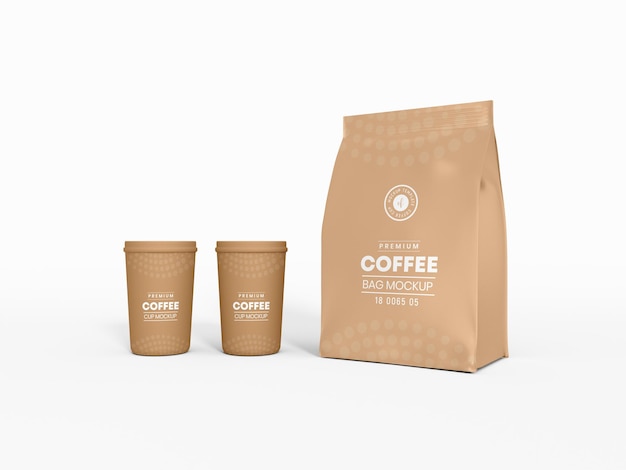 Glossy Foil Coffee Bag Packaging Mockup