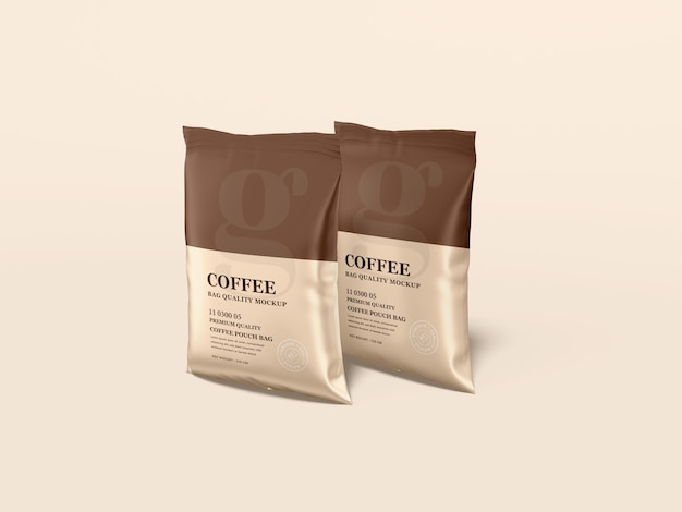 Glossy Foil Coffee Bag Packaging Mockup