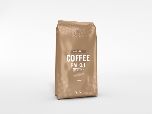 Glossy Foil Coffee Packaging Mockup