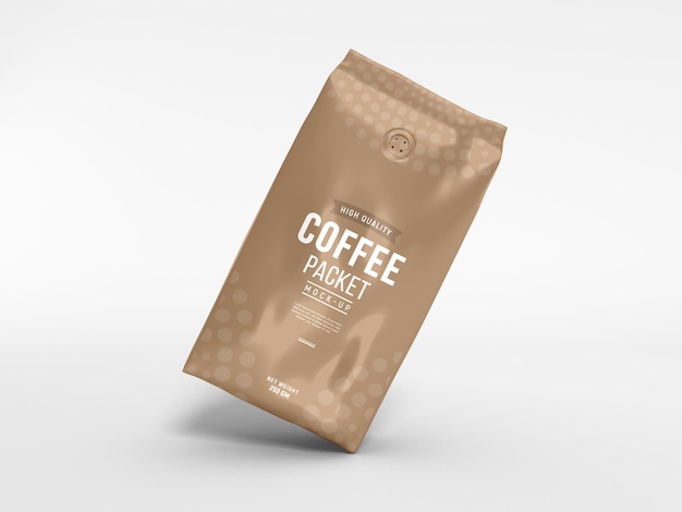 Glossy Foil Coffee Packaging Mockup