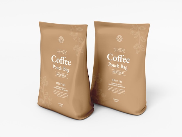 Glossy Foil Coffee Packaging Mockup