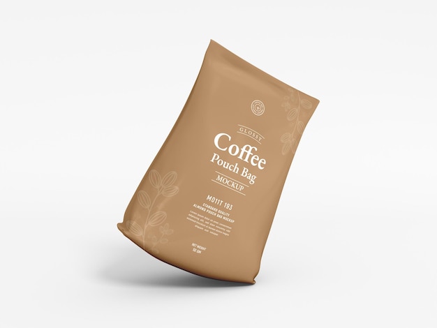 Glossy Foil Coffee Packaging Mockup