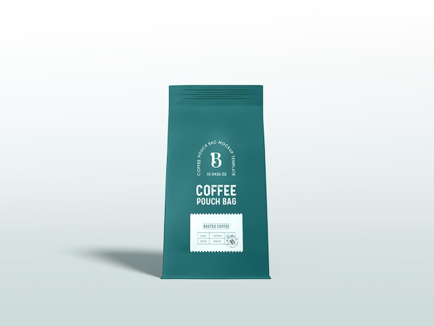 Glossy Foil Coffee pouch Bag Packaging Mockup