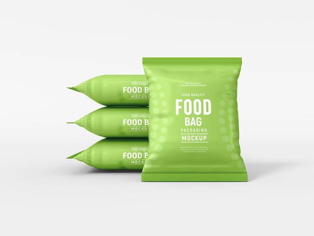 Glossy Foil Food Bag  Packaging Mockup