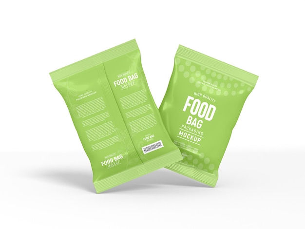 Glossy Foil Food Bag Packaging Mockup