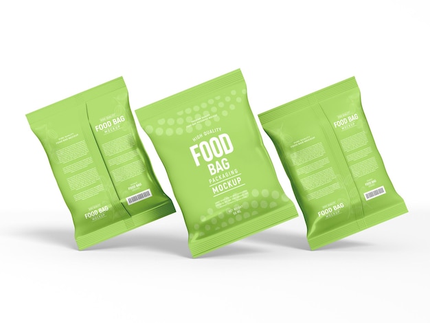 Glossy Foil Food Bag Packaging Mockup