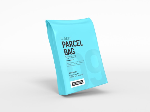 Glossy Foil Parcel Delivery Bag Branding Mockup