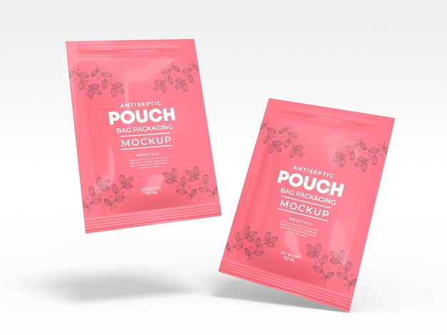 Glossy Foil Pouch Bag Packaging  Mockup