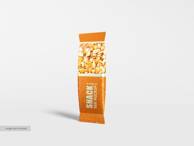 Glossy Foil Snacks Bar Packet Branding Packaging Mockup