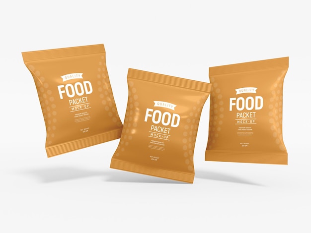 Glossy Food Packet Mockup Template