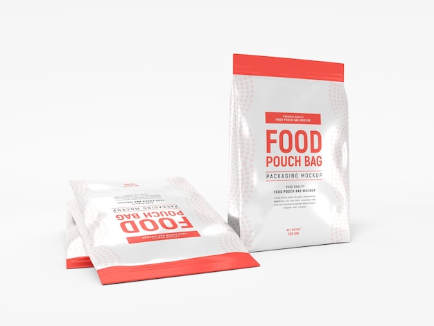 Glossy Food Pouch Bag Packaging Mockup