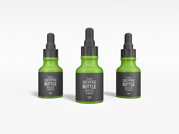 Glossy Glass Cosmetic Essential Oil Dropper Bottle Branding Mockup