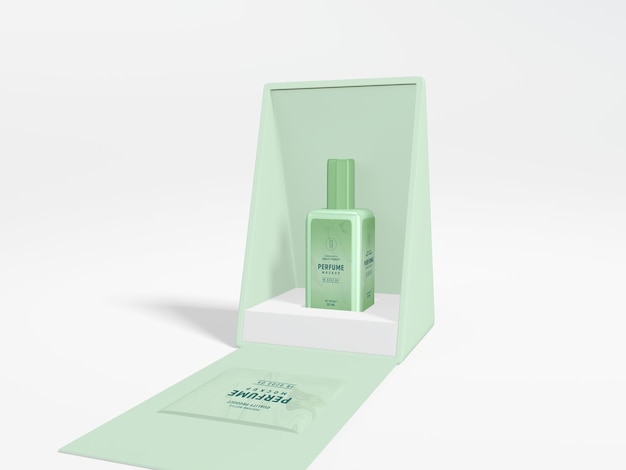 Glossy Glass Perfume Bottle Branding Mockup