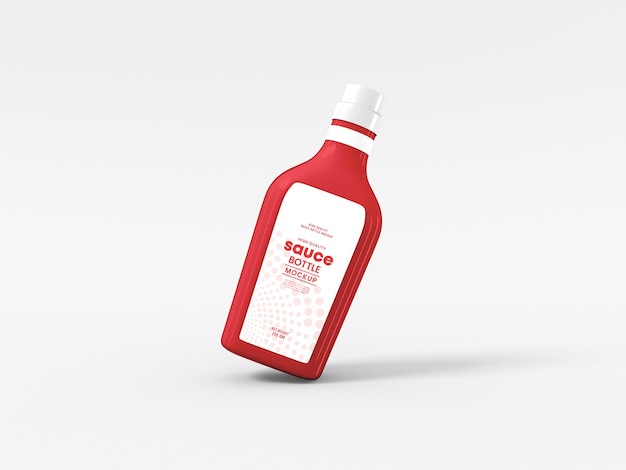 Glossy Glass Sauce Bottle Mockup