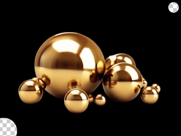 Glossy golden balls png transparent