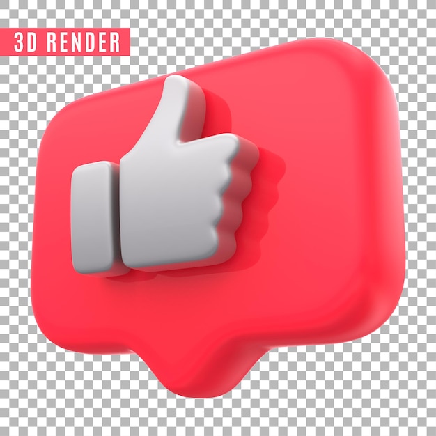 Glossy instagram like social media logo icon set 3d render isolated Premium Psd