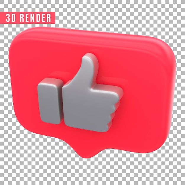 Glossy instagram like social media logo icon set 3d render isolated Premium Psd