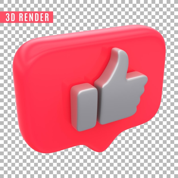 Glossy instagram like social media logo icon set 3d render isolated Premium Psd