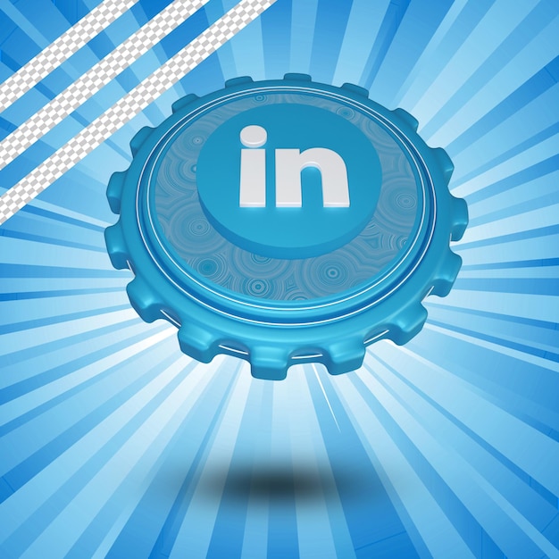 PSD glossy linkedin logo isolated 3d design