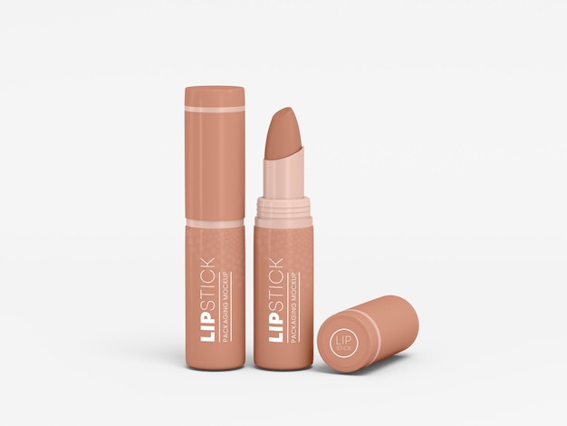 Glossy Lipstick With box Mockup