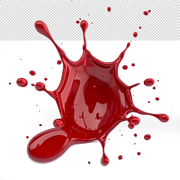 Glossy liquid droplet splatter transparent background