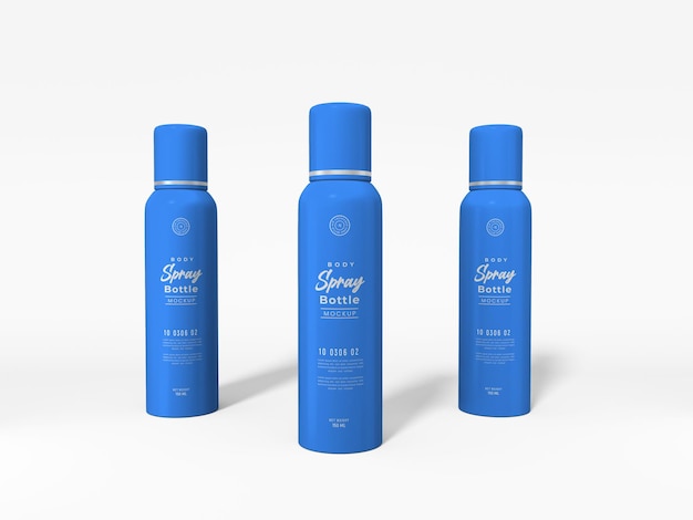 Glossy Metal Body Spray Bottle Mockup