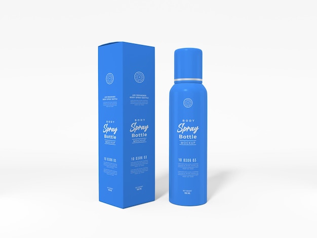 Glossy Metal Body Spray Bottle Mockup