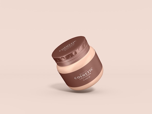 Glossy Metal Cosmetic Container Branding Mockup