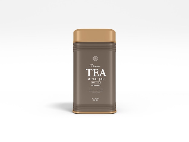 Glossy Metal Tea Jar Container Packaging Mockup