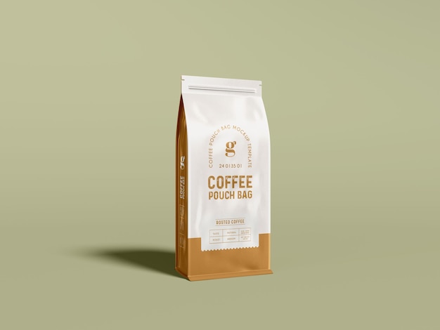 Glossy Paper Coffee Bag Packaging Mockup