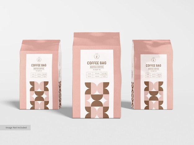 Glossy Paper Coffee Bag Packaging Mockup