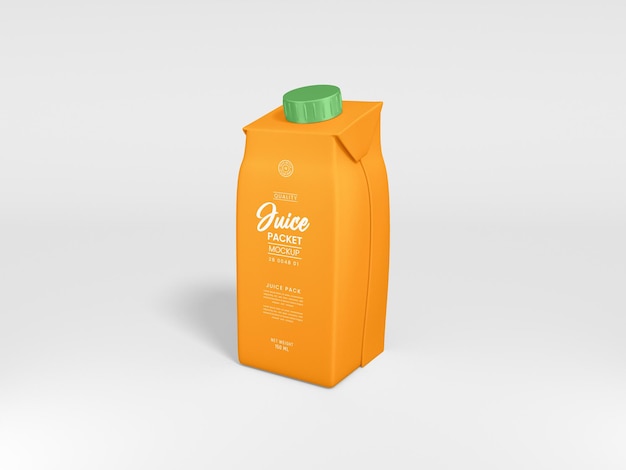 Glossy Paper Juice Carton Branding Mockup