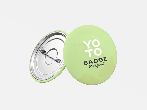 Glossy Pin Badge Logo Mockup