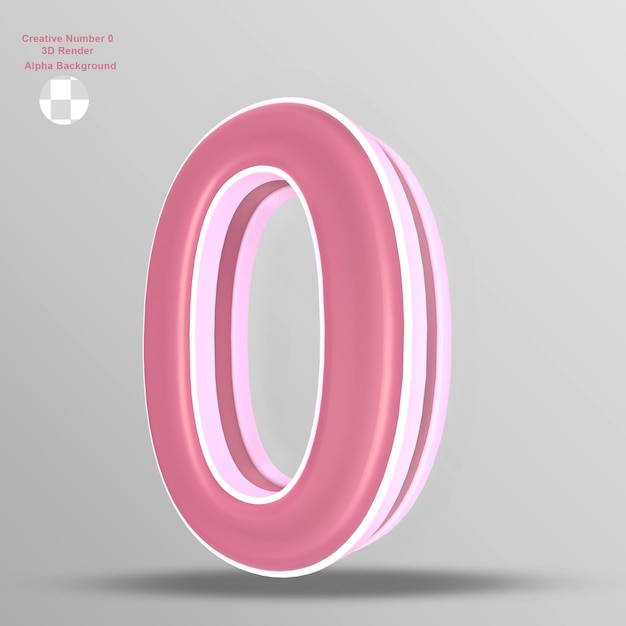 Glossy Pink 3d number 0