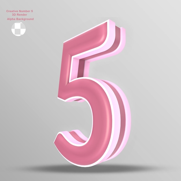 Glossy Pink 3d number 5