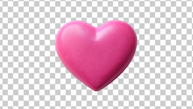 Glossy pink heart Icon isolated on transparent background