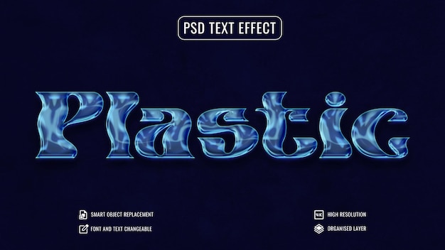 Glossy plastic 3d text effect