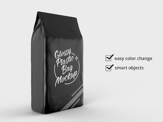 Glossy Plastic Bag Mockup