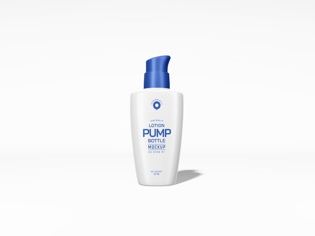 Glossy Plastic Body Lotion Pump Bottle Packaging Mockup