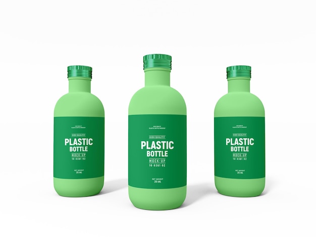 Glossy Plastic Bottle Branding Mockup